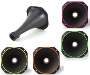 Fiamon Corneta plastica Preta Longa 1425 com Borda fluorescente