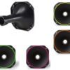 Fiamon Corneta plastica Preta Curta 1450 com Borda  fluorescente